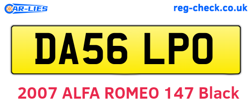 DA56LPO are the vehicle registration plates.