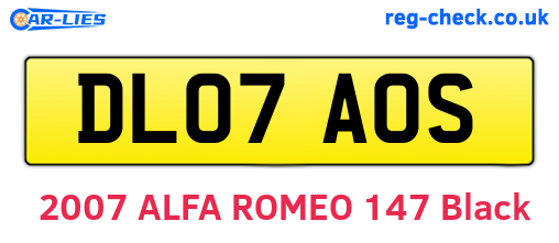 DL07AOS are the vehicle registration plates.