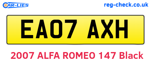 EA07AXH are the vehicle registration plates.