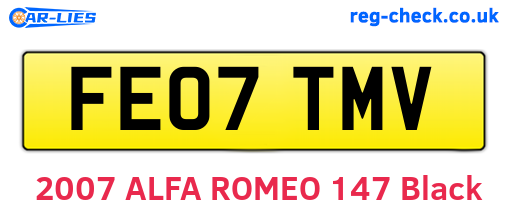 FE07TMV are the vehicle registration plates.