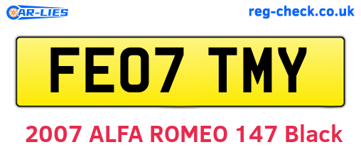 FE07TMY are the vehicle registration plates.