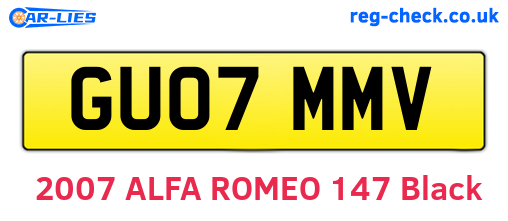 GU07MMV are the vehicle registration plates.
