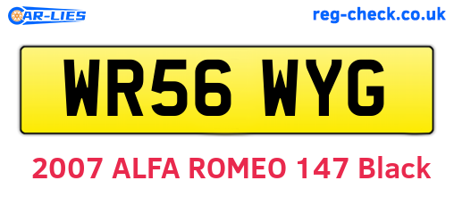 WR56WYG are the vehicle registration plates.