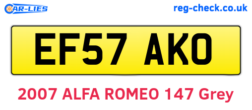 EF57AKO are the vehicle registration plates.