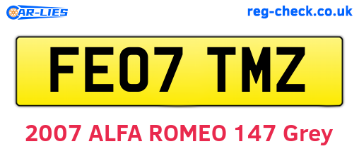 FE07TMZ are the vehicle registration plates.