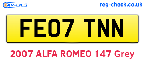 FE07TNN are the vehicle registration plates.