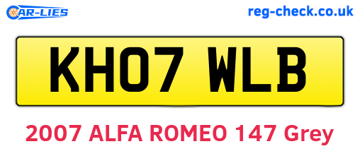 KH07WLB are the vehicle registration plates.