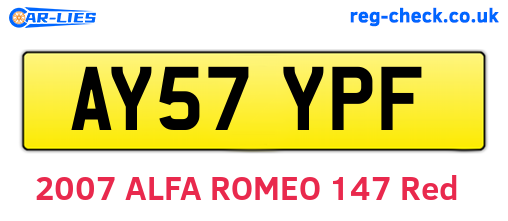 AY57YPF are the vehicle registration plates.