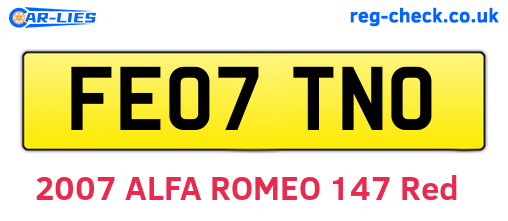 FE07TNO are the vehicle registration plates.