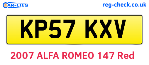 KP57KXV are the vehicle registration plates.