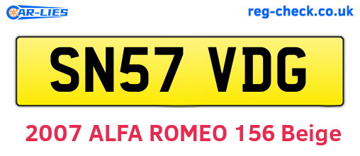 SN57VDG are the vehicle registration plates.
