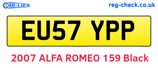 EU57YPP are the vehicle registration plates.