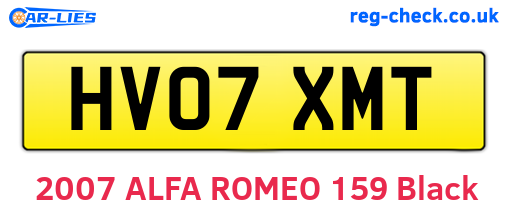 HV07XMT are the vehicle registration plates.