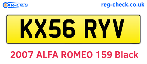 KX56RYV are the vehicle registration plates.