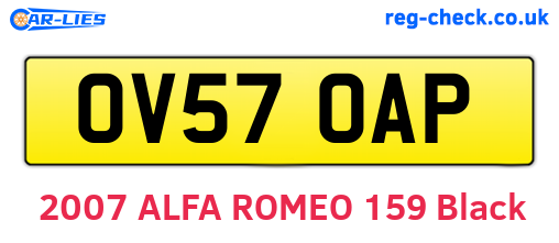 OV57OAP are the vehicle registration plates.