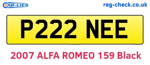 P222NEE are the vehicle registration plates.