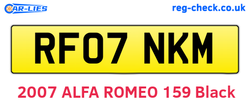 RF07NKM are the vehicle registration plates.