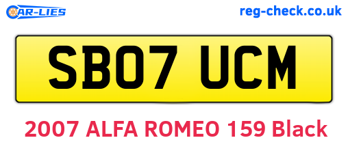 SB07UCM are the vehicle registration plates.