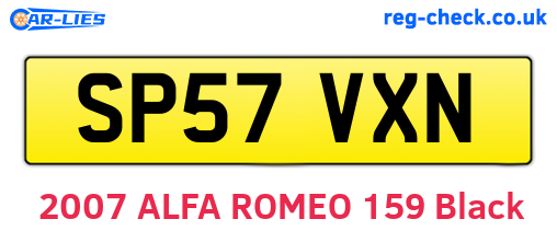 SP57VXN are the vehicle registration plates.