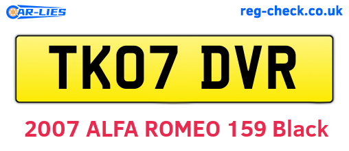 TK07DVR are the vehicle registration plates.