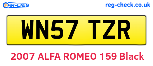 WN57TZR are the vehicle registration plates.