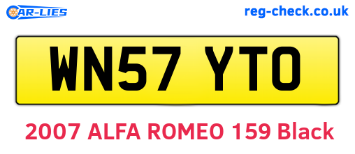 WN57YTO are the vehicle registration plates.