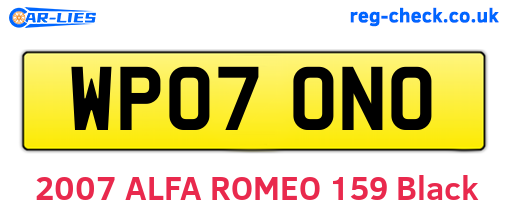 WP07ONO are the vehicle registration plates.