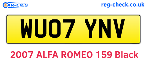 WU07YNV are the vehicle registration plates.