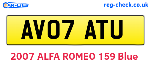AV07ATU are the vehicle registration plates.