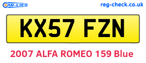 KX57FZN are the vehicle registration plates.