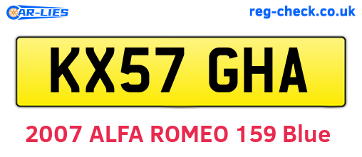 KX57GHA are the vehicle registration plates.
