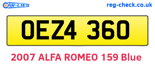 OEZ4360 are the vehicle registration plates.