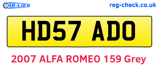 HD57ADO are the vehicle registration plates.