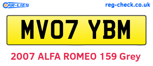 MV07YBM are the vehicle registration plates.