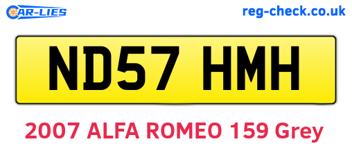 ND57HMH are the vehicle registration plates.