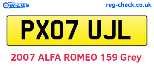 PX07UJL are the vehicle registration plates.