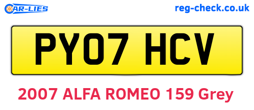 PY07HCV are the vehicle registration plates.