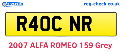 R40CNR are the vehicle registration plates.