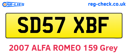 SD57XBF are the vehicle registration plates.