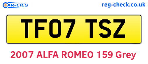 TF07TSZ are the vehicle registration plates.