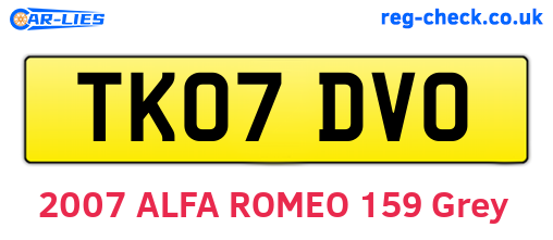 TK07DVO are the vehicle registration plates.