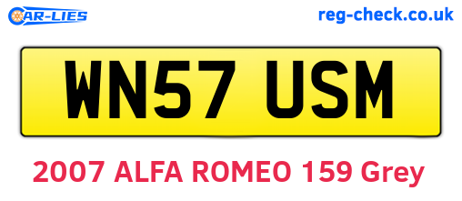 WN57USM are the vehicle registration plates.