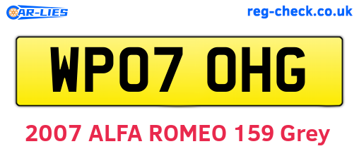 WP07OHG are the vehicle registration plates.