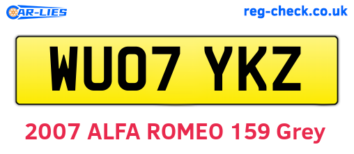 WU07YKZ are the vehicle registration plates.