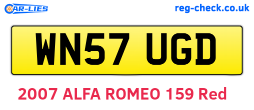 WN57UGD are the vehicle registration plates.