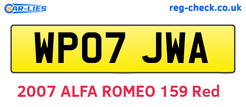 WP07JWA are the vehicle registration plates.