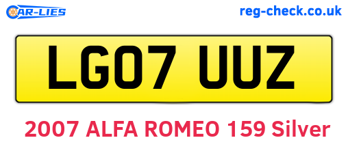 LG07UUZ are the vehicle registration plates.