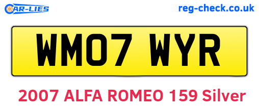 WM07WYR are the vehicle registration plates.