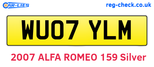 WU07YLM are the vehicle registration plates.