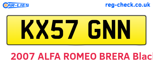 KX57GNN are the vehicle registration plates.